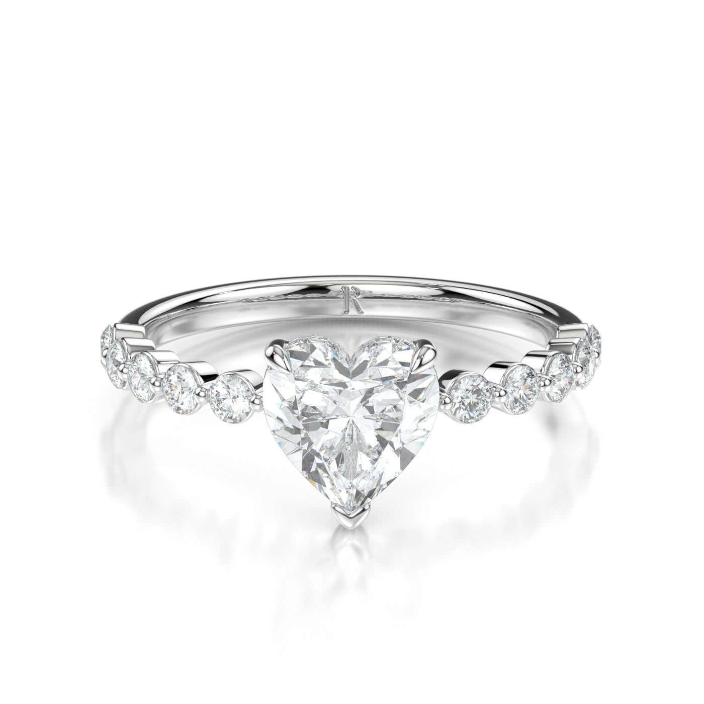 Iris White Gold Heart Front