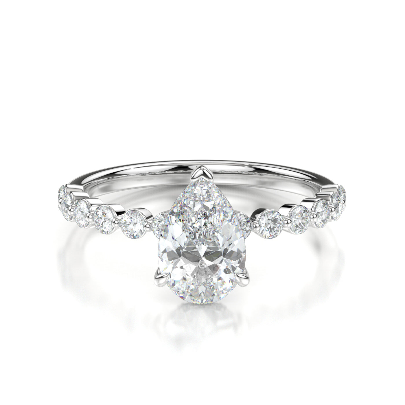 Iris White Gold Pear Front
