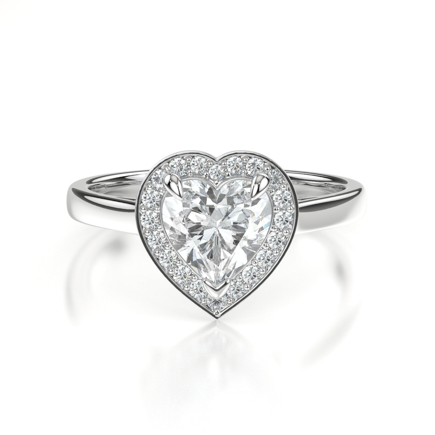 Isabel White Gold Heart Front