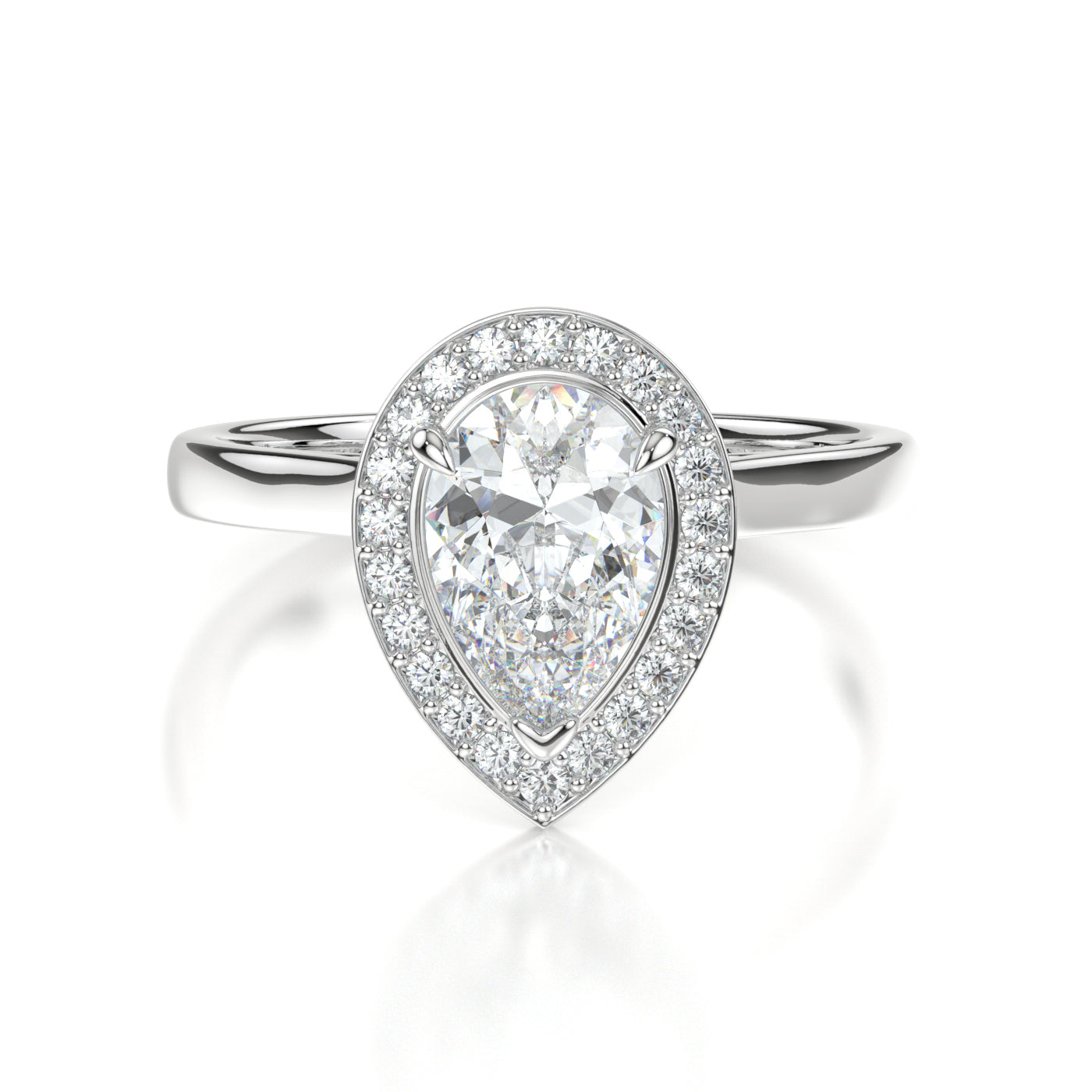 Isabel White Gold Pear Front