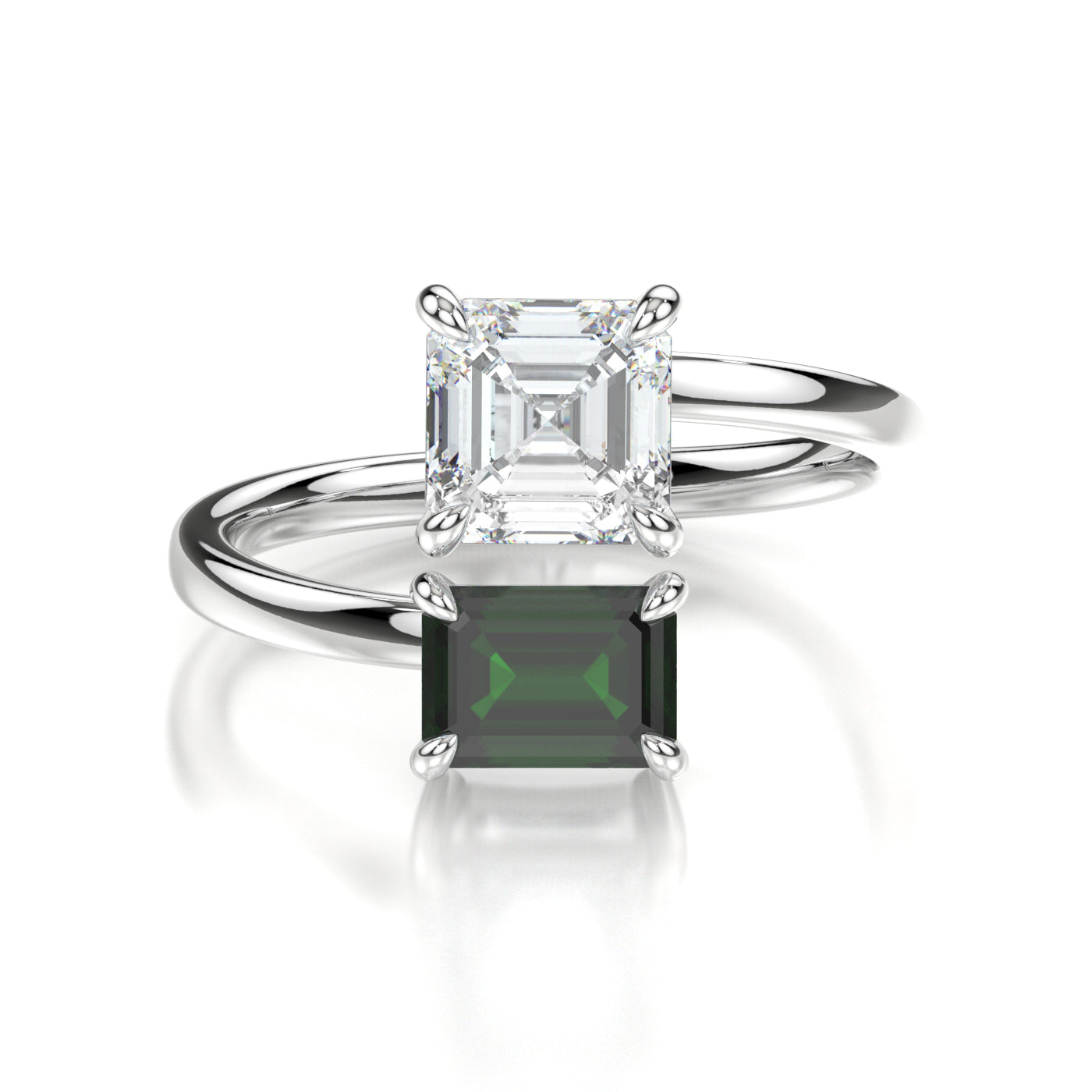 Isadora Platinum Asscher Front