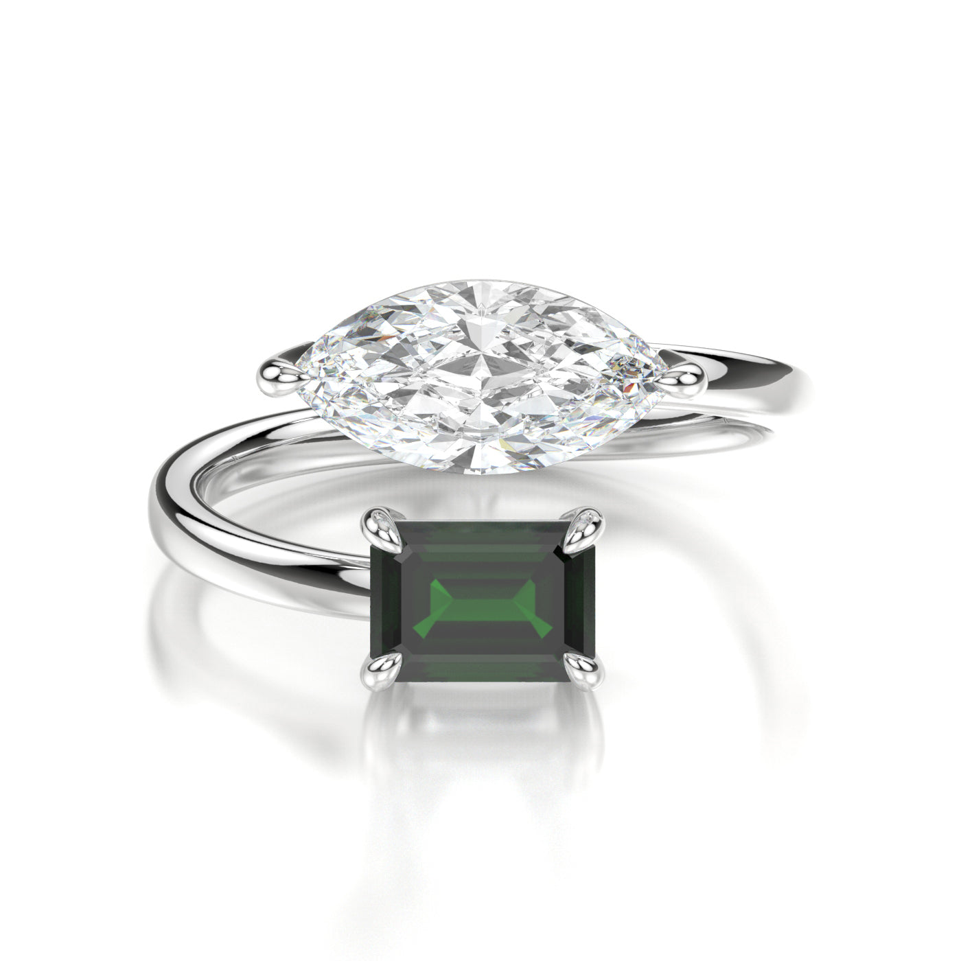 Isadora Platinum Marquise Front