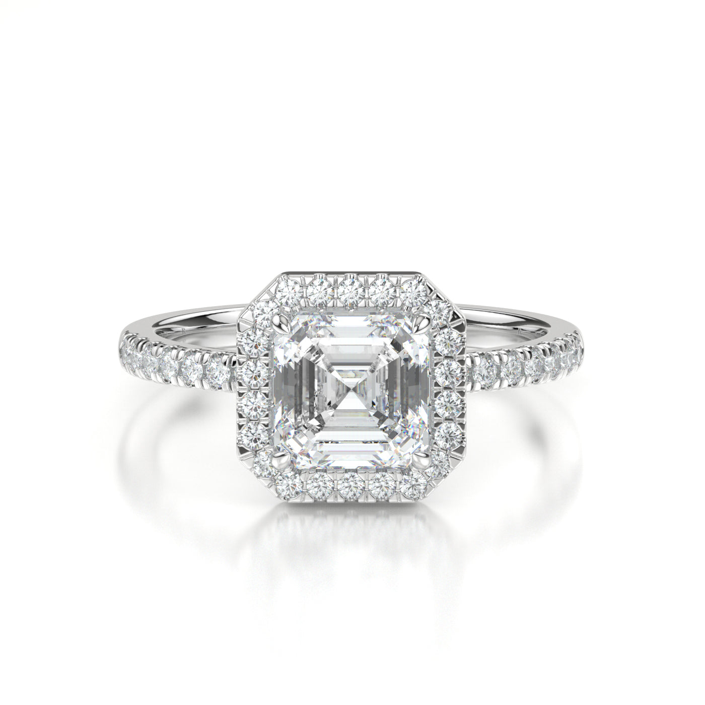 Joy White Gold Asscher Front