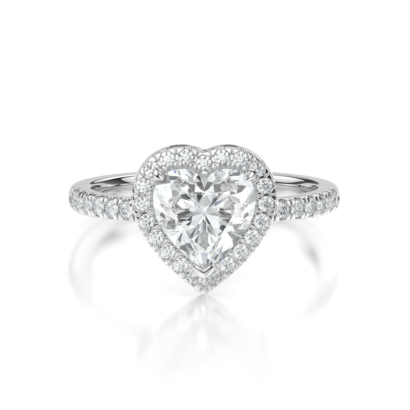 Joy White Gold Heart Front