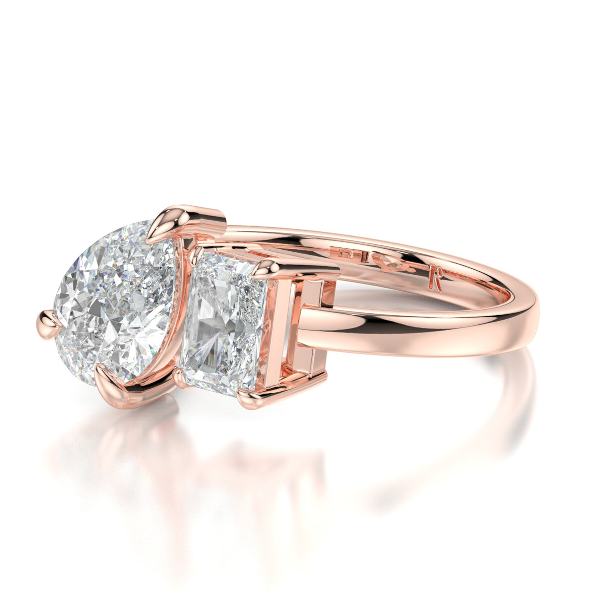 Kelly | 18K Gold and Platinum Two Stone Engagement Ring