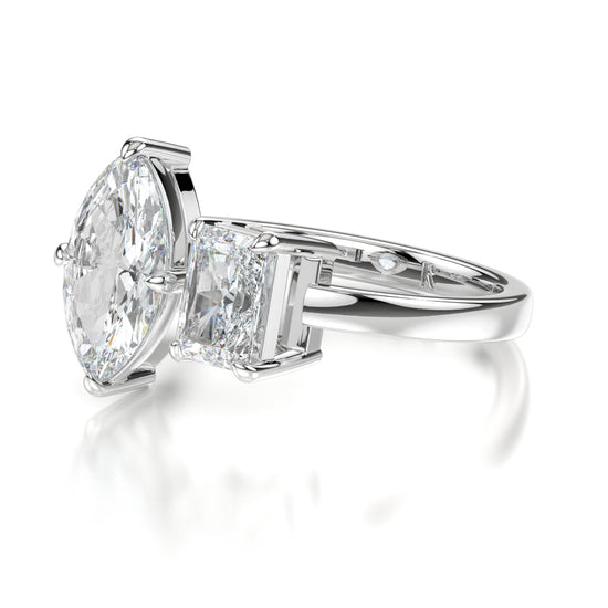 Kelly Platinum Marquise Side