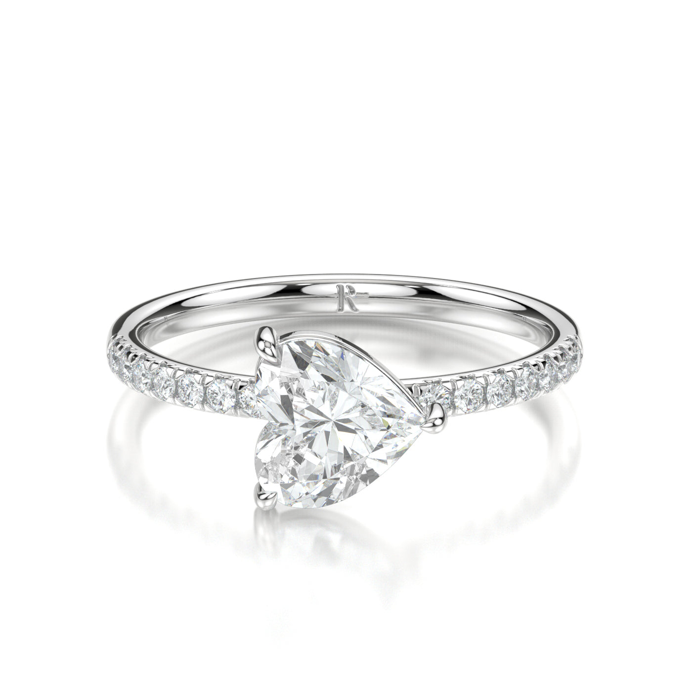 Layla White Gold Heart Front