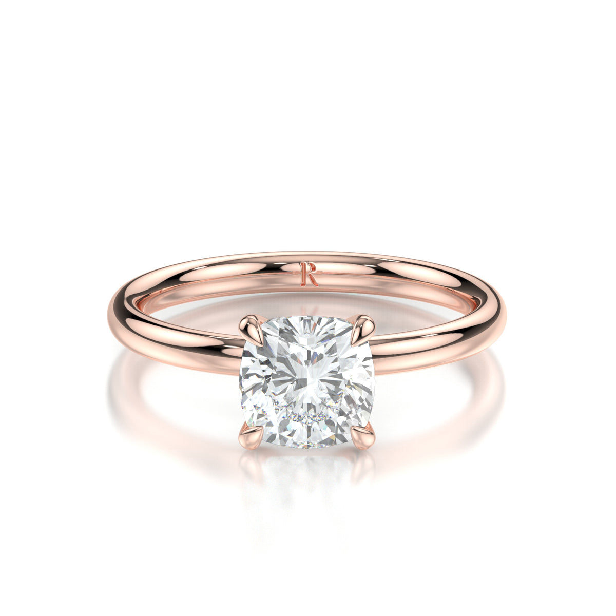 Louvre | 18K Gold and Platinum Solitaire Engagement Ring
