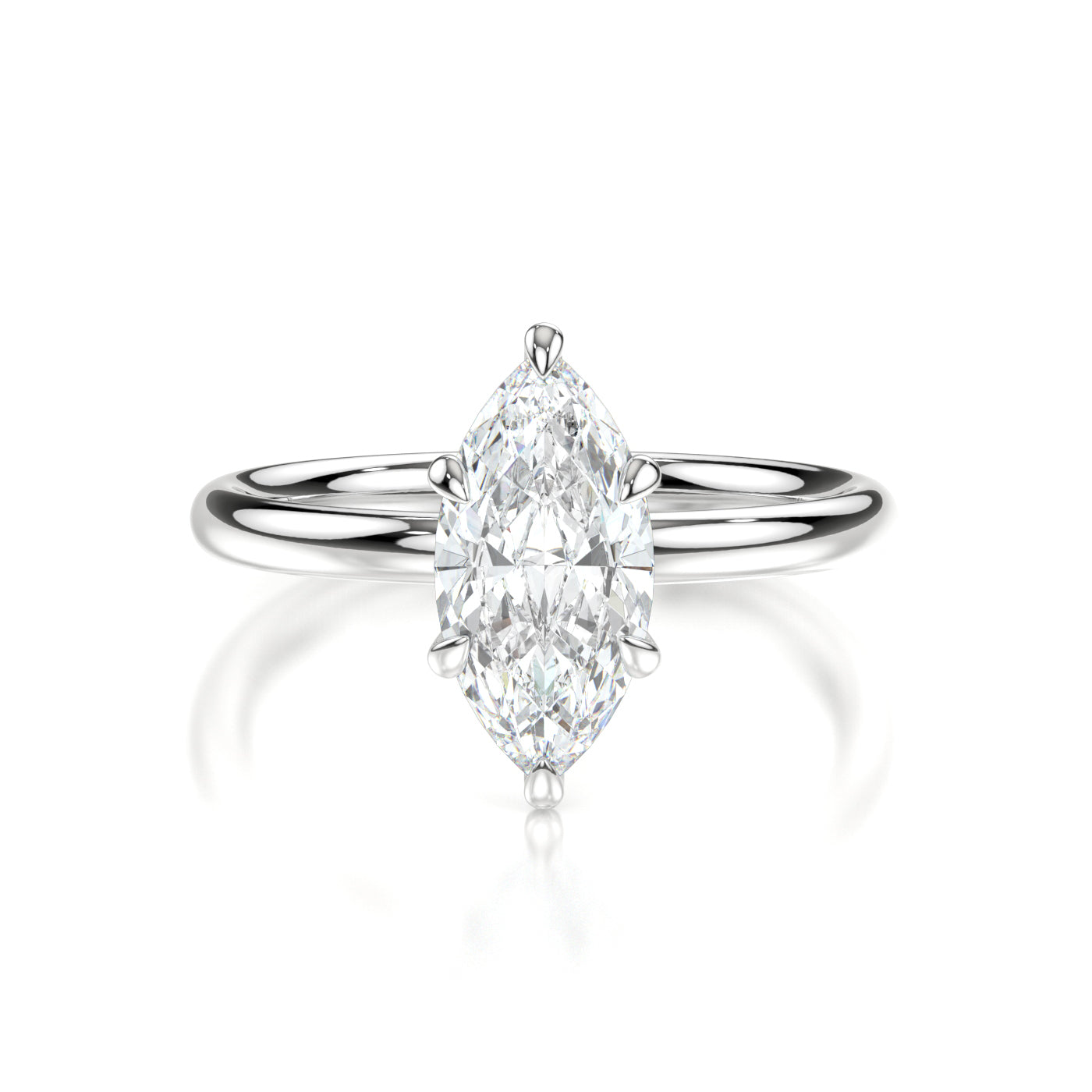 Louvre White Gold Marquise Front