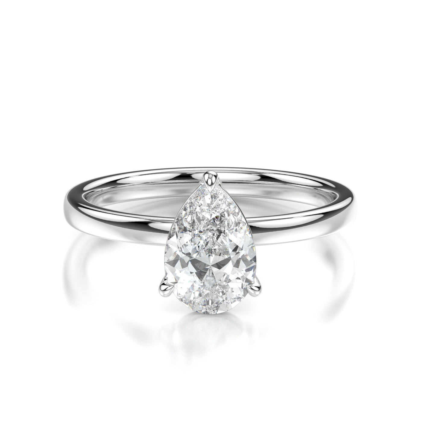 Madeline White Gold Pear Front
