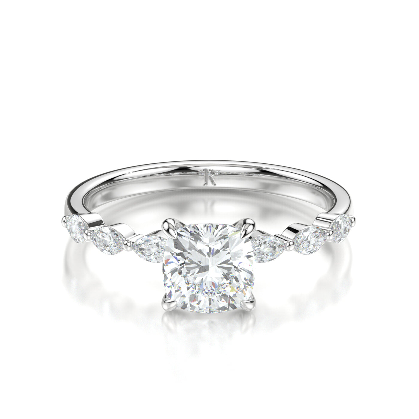Millie White Gold Cushion Front