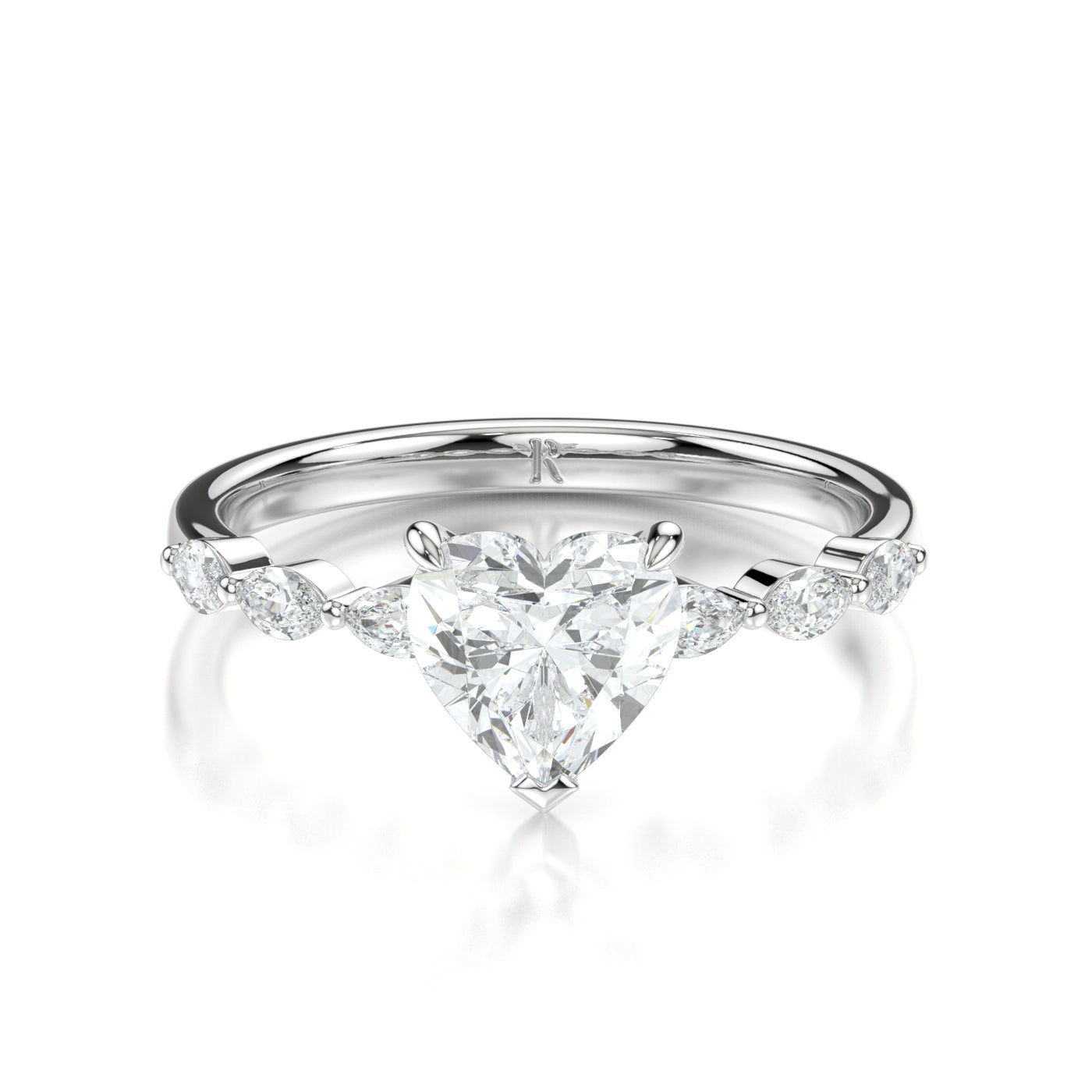 Millie White Gold Heart Front