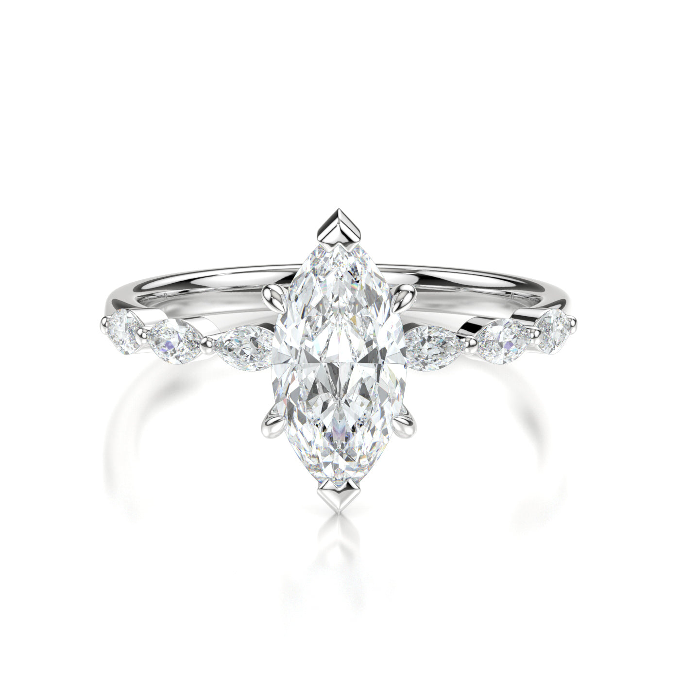 Millie White Gold Marquise Front