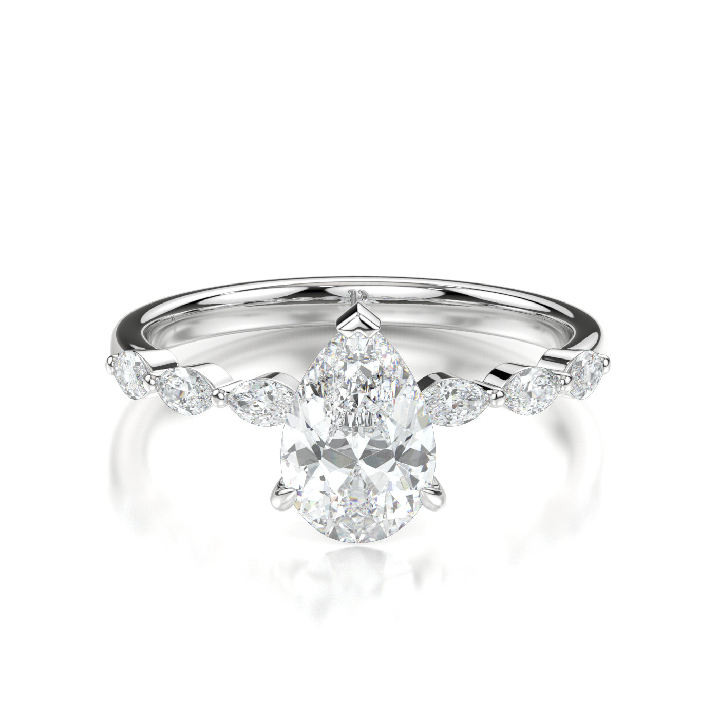 Millie White Gold Pear Front