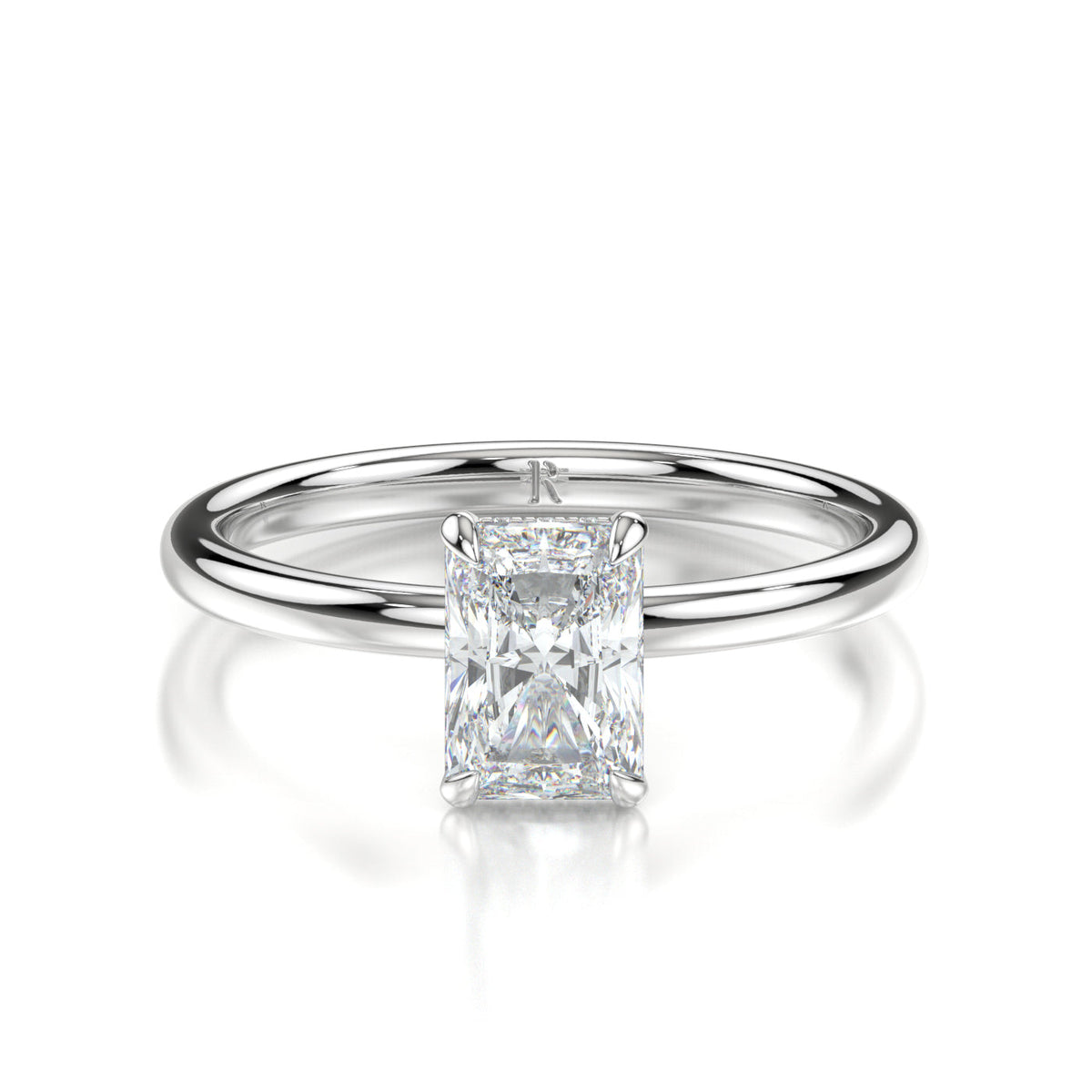 Riley - Platinum Radiant Hidden Halo Engagement Ring