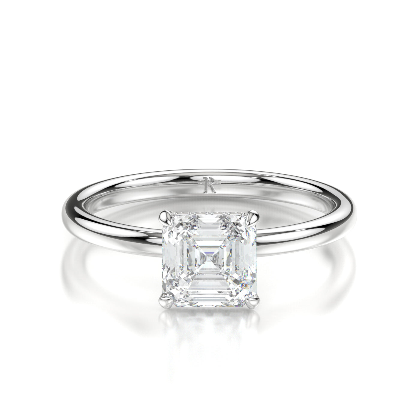 Nancy White Gold Asscher Front