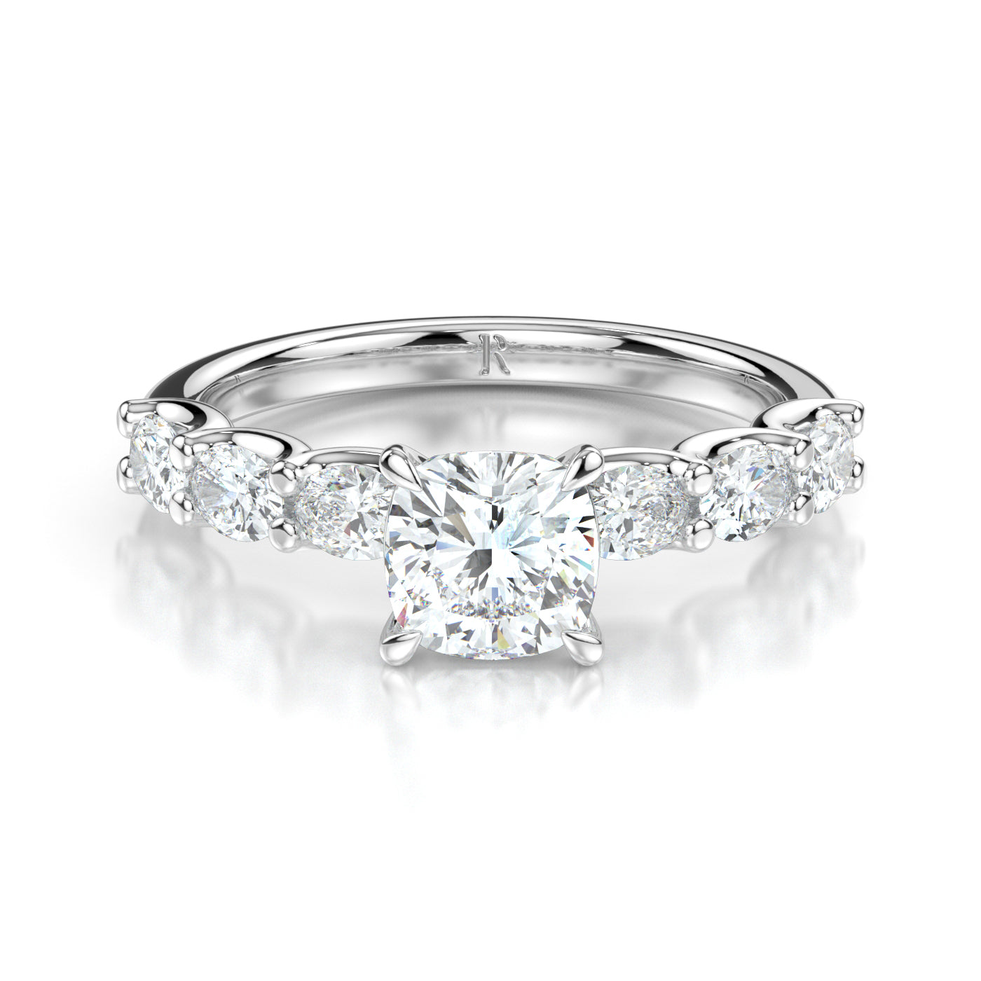 Octavia White Gold Cushion Front