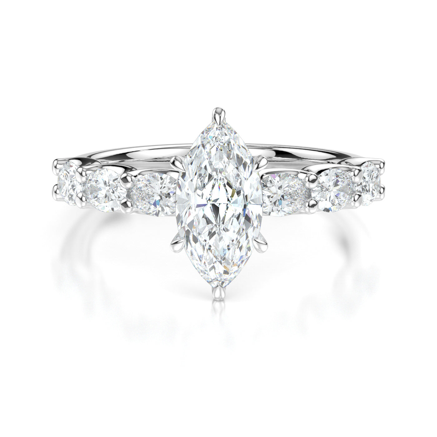 Octavia White Gold Marquise Front