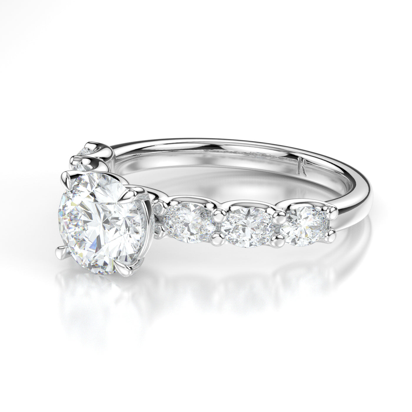 Octavia White Gold Round Side