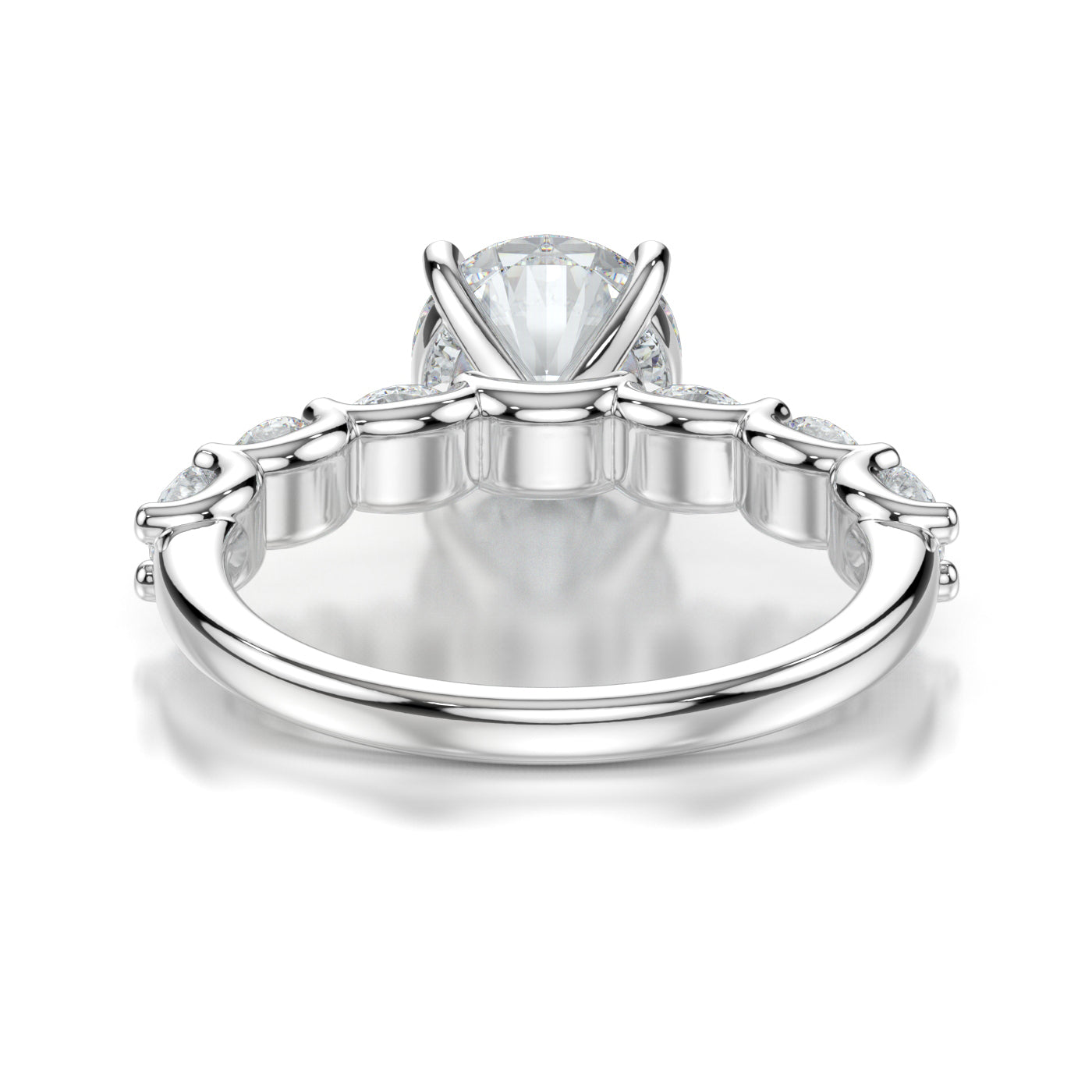 Octavia White Gold Round Back
