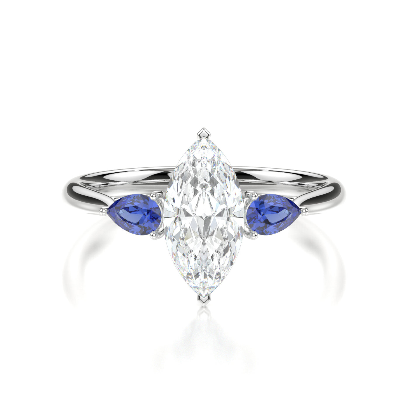 Olivia Platinum Marquise Front