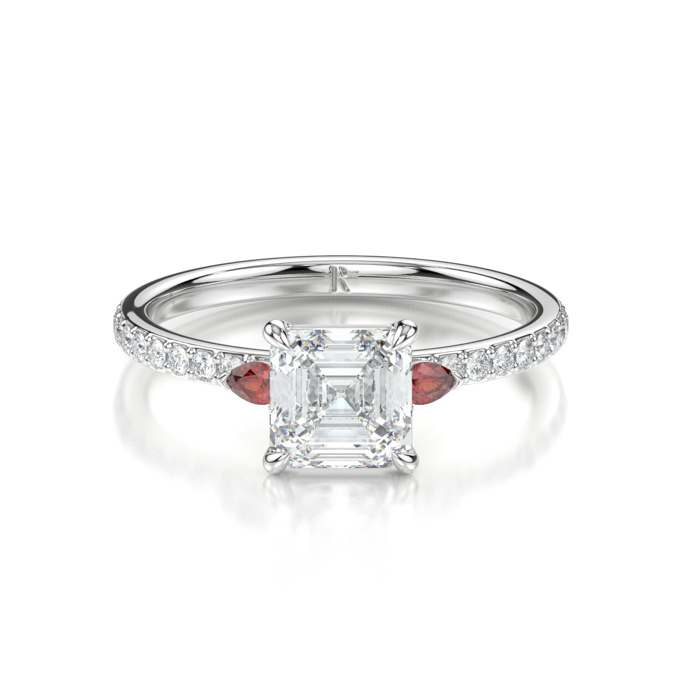 Rosamund Platinum Asscher Front