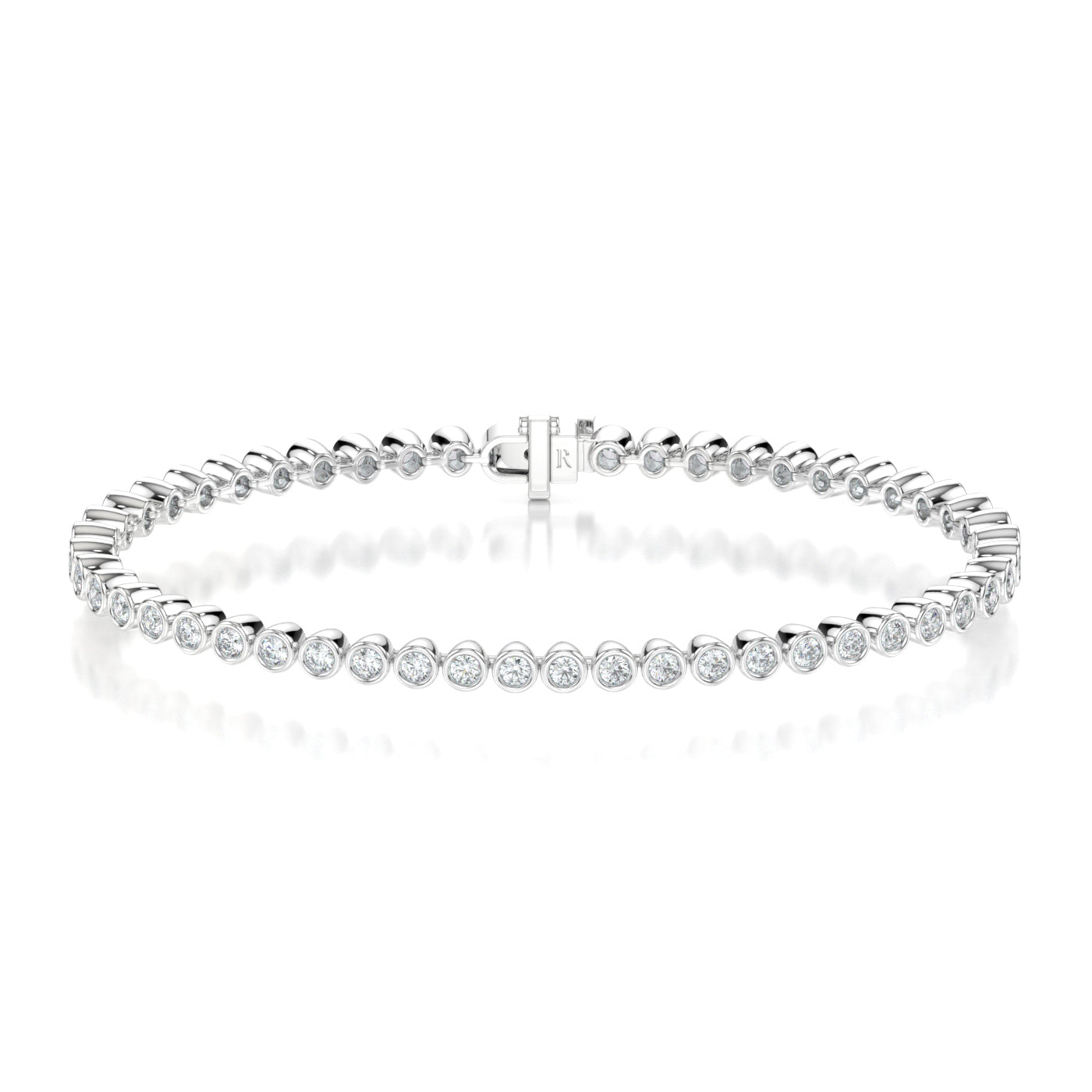 2ct Rub over Bracelet WG Round Front