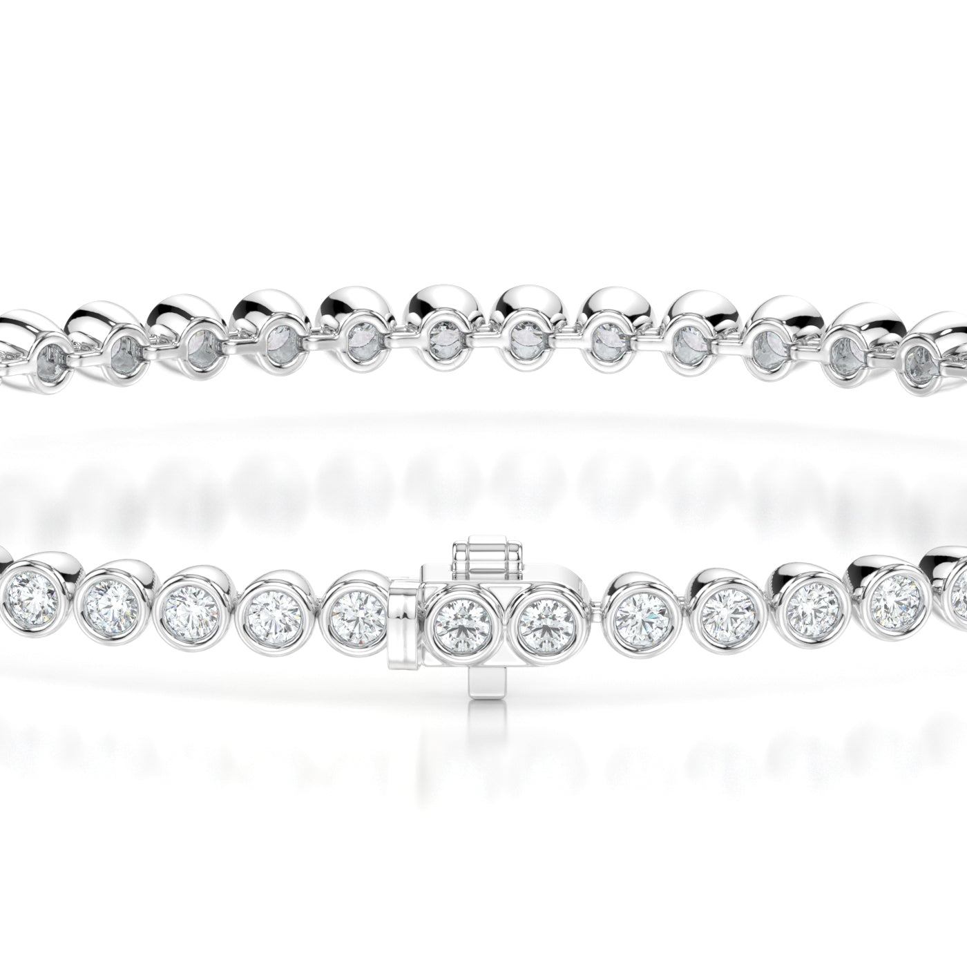 2ct Rub over Bracelet WG Round Back