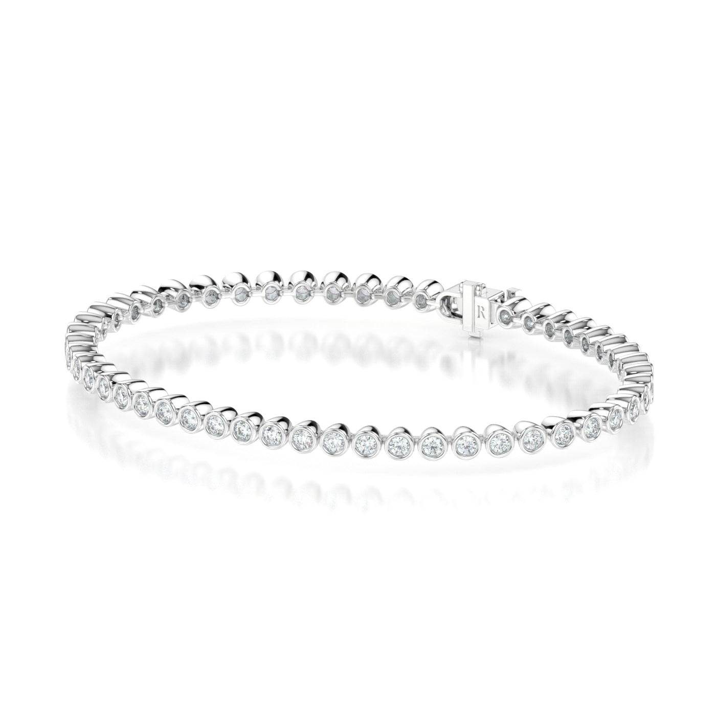 2ct Rub over Bracelet WG Round Side