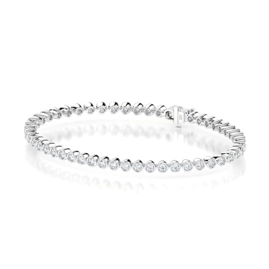 2ct Rub over Bracelet WG Round Side