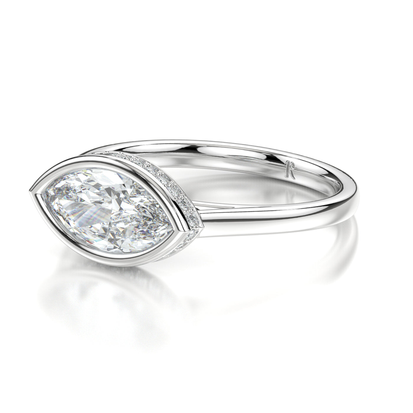Sasha Platinum Marquise Side