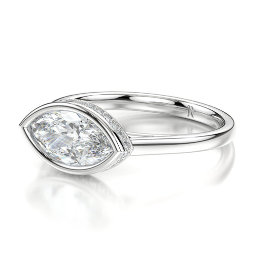Sasha Platinum Marquise Side