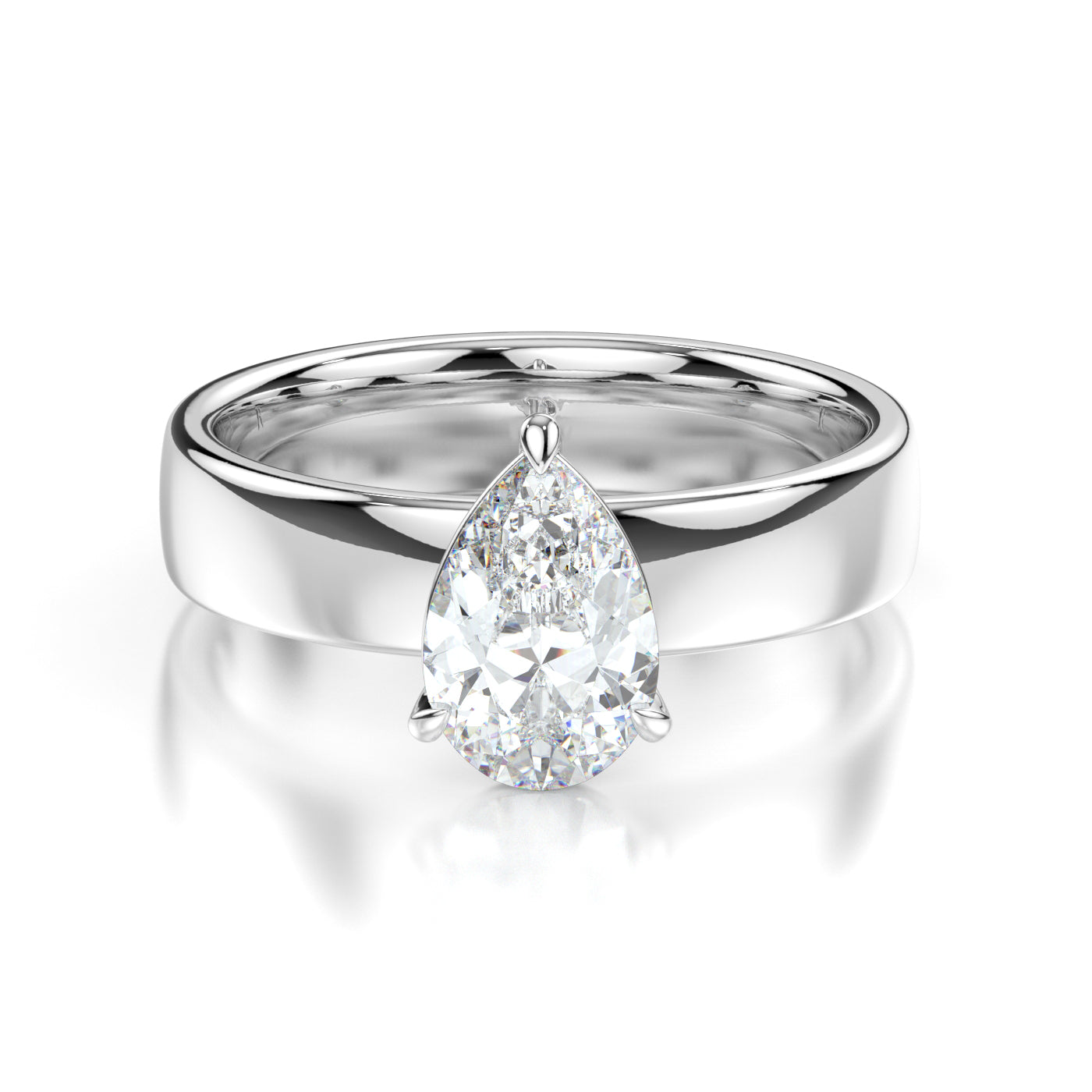 Seraphina White Gold Pear Front