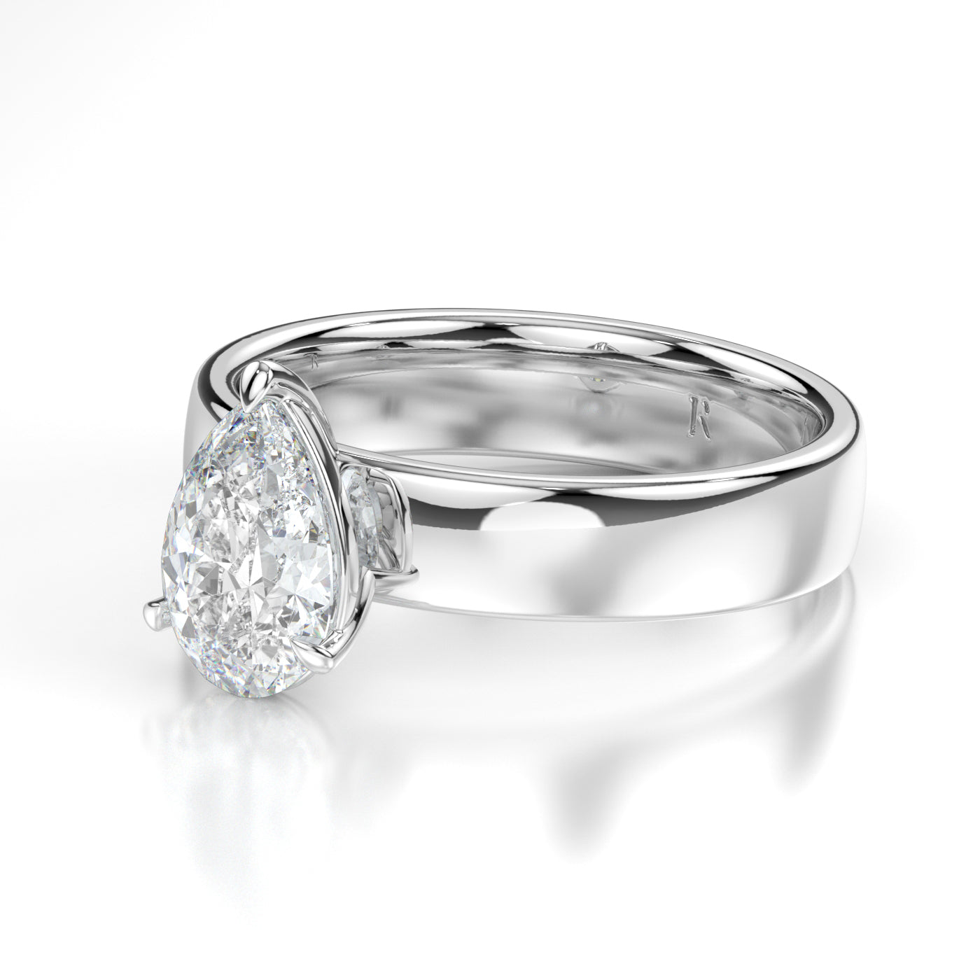 Seraphina White Gold Pear Side