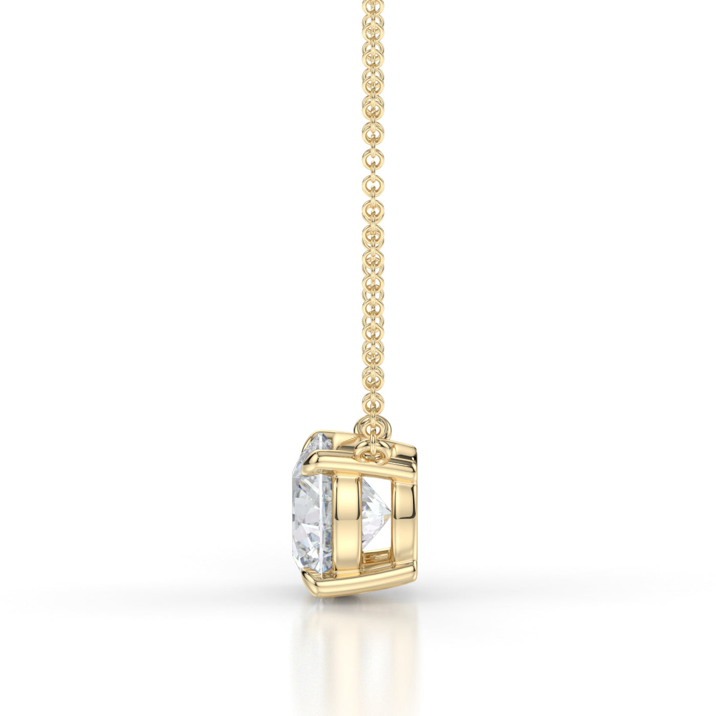 4 Claw Yellow Gold  Round Side