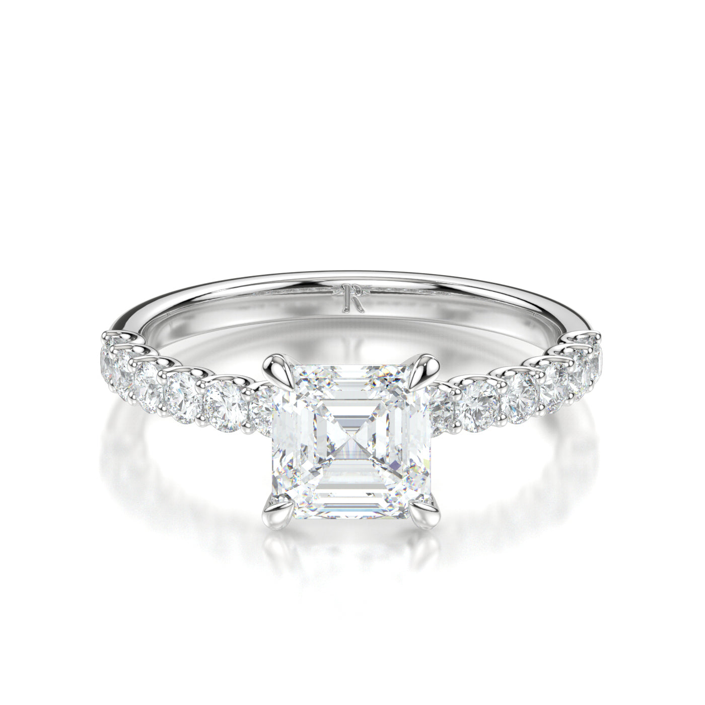 Sylvie White Gold Asscher Front