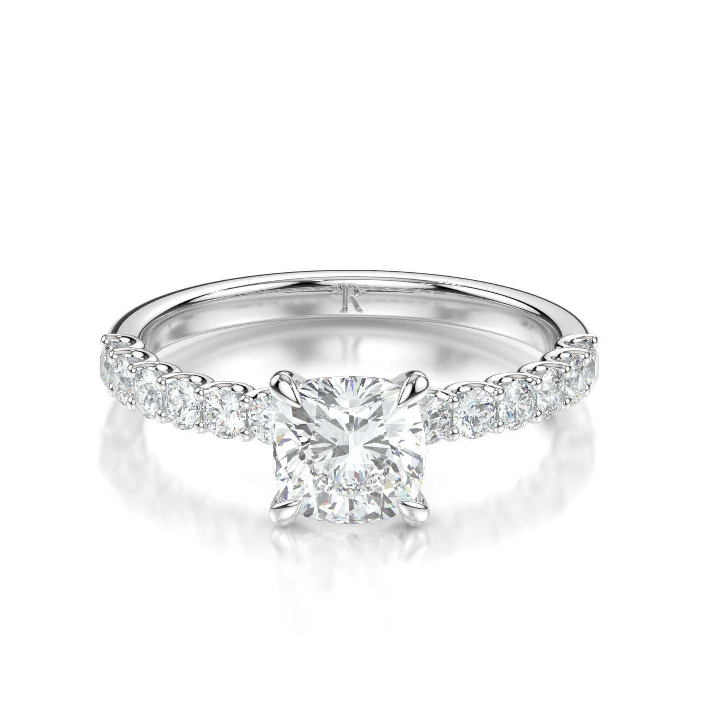Sylvie White Gold Cushion Front