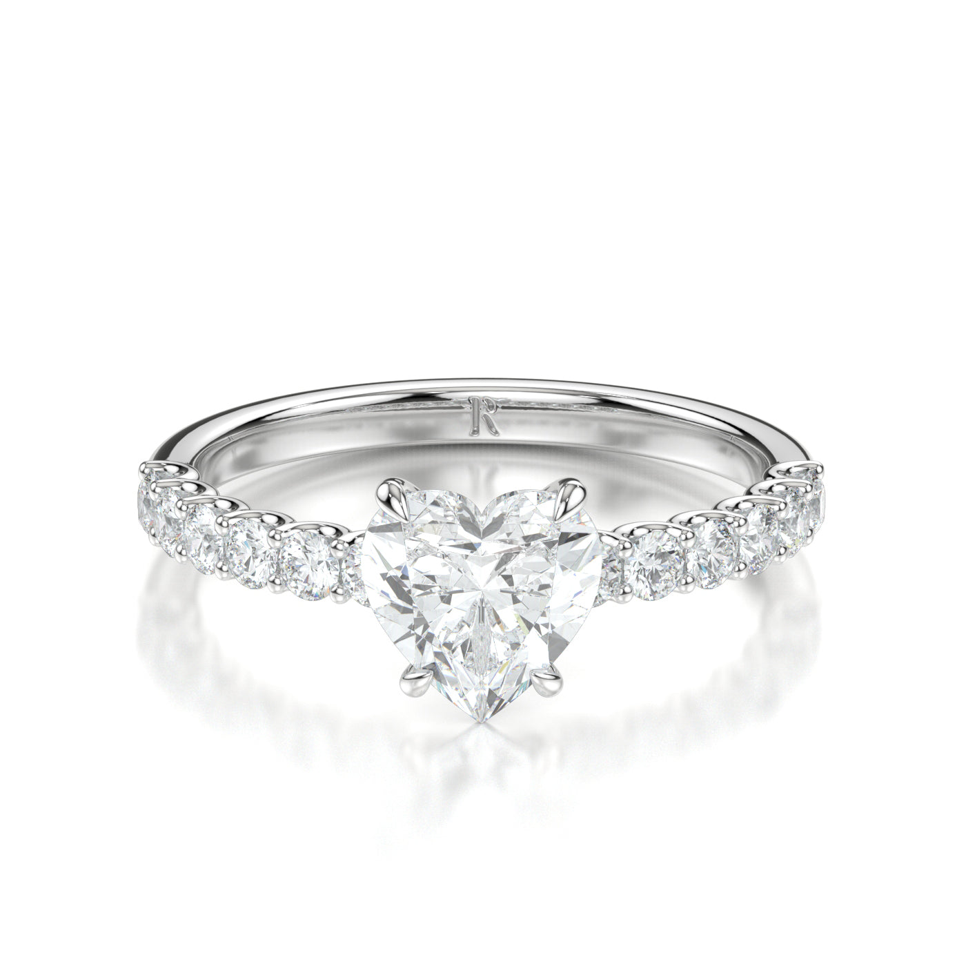 Sylvie White Gold Heart Front