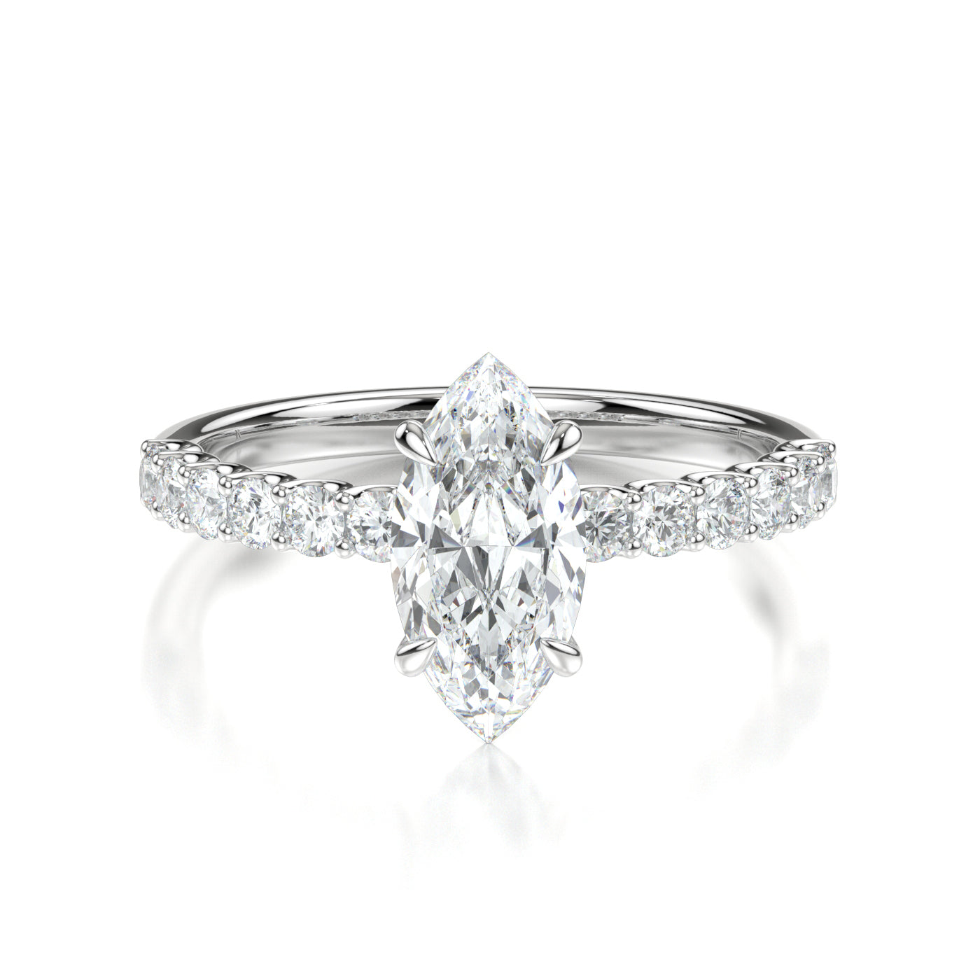 Sylvie White Gold Marquise Front