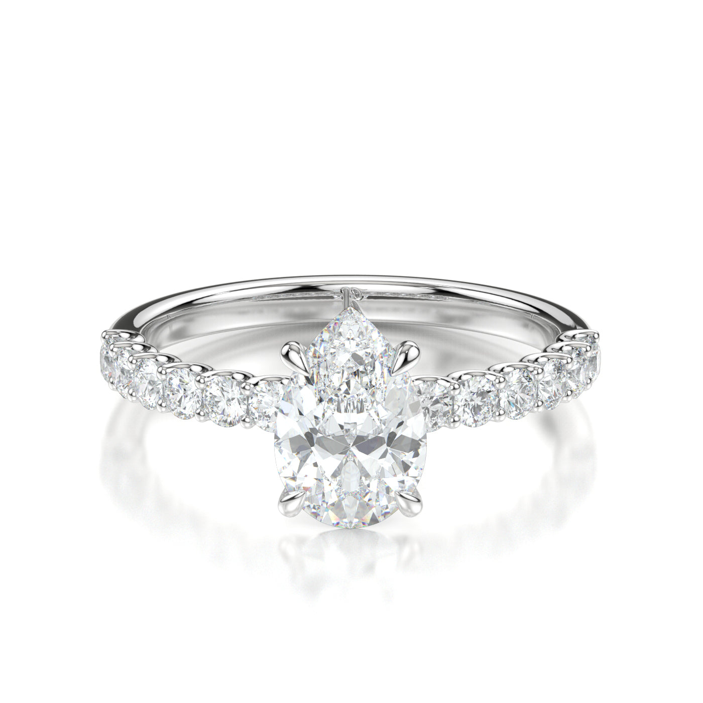 Sylvie White Gold Pear Front