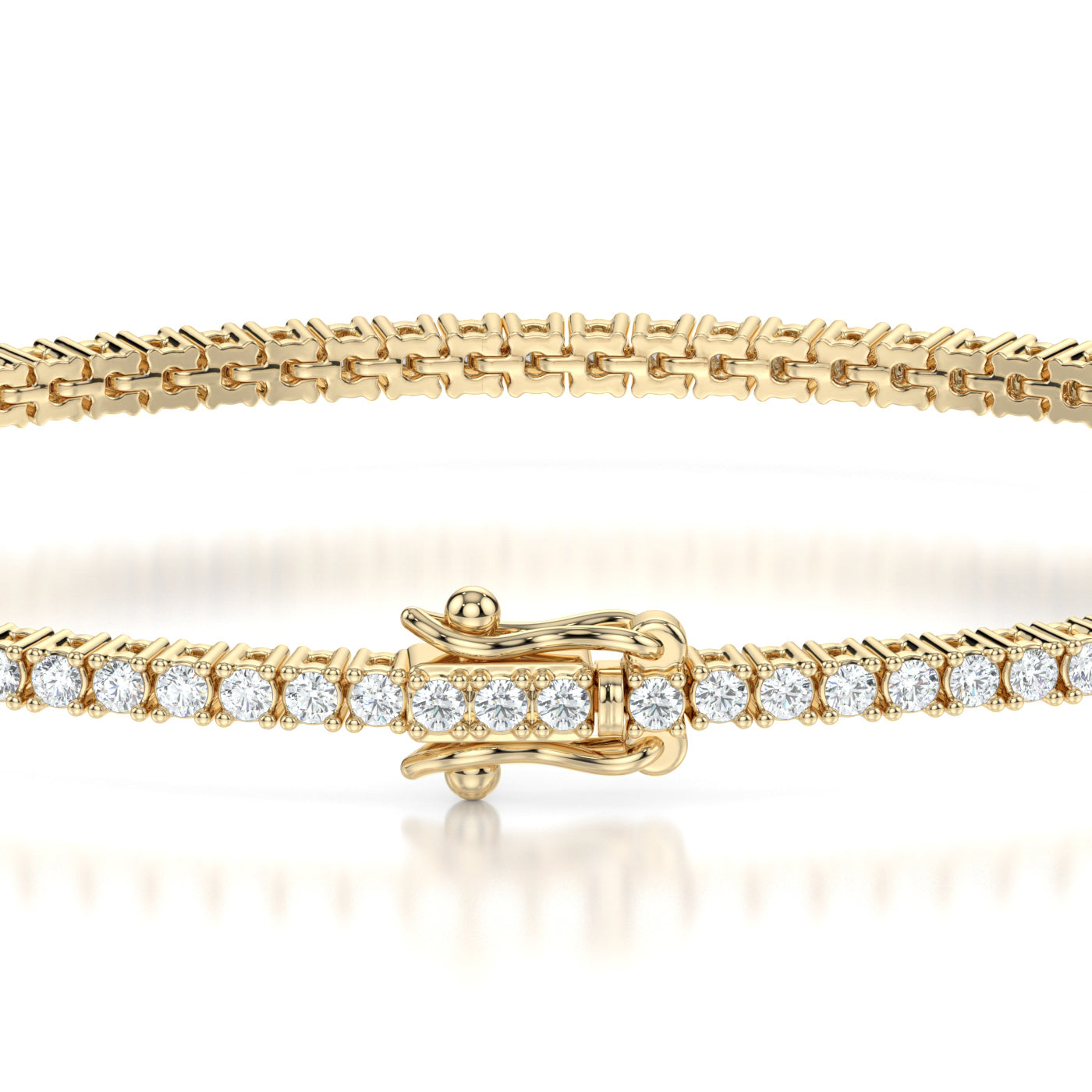2ct Diamond Bracelet Yellow Gold  Round Back