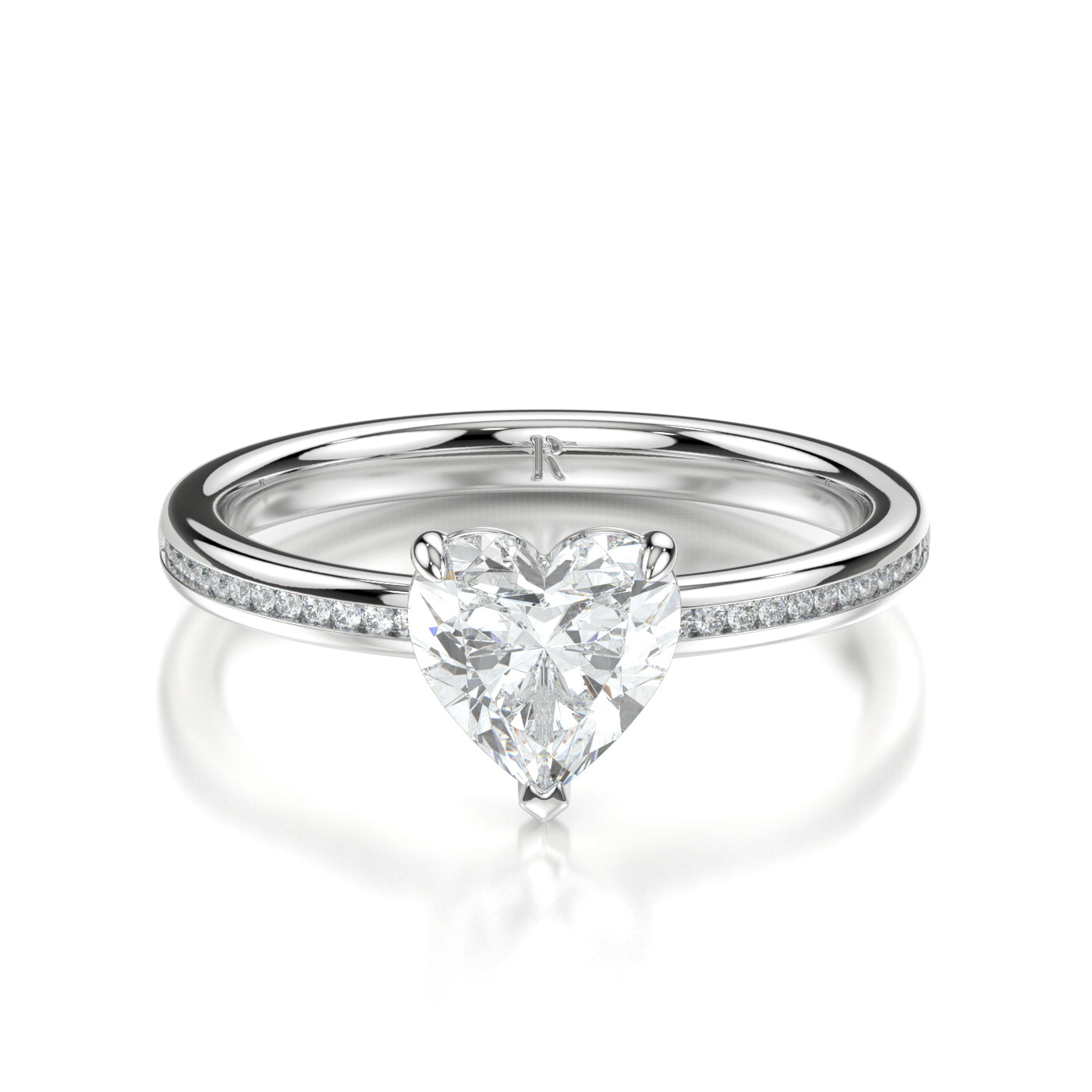 Theodora White Gold Heart Front