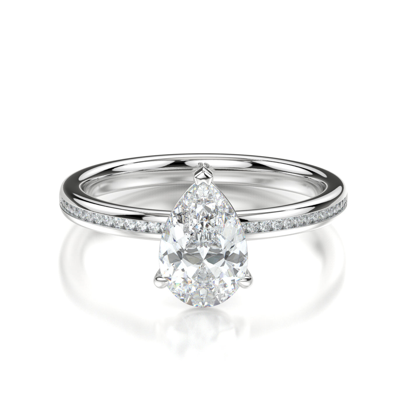 Theodora White Gold Pear Front
