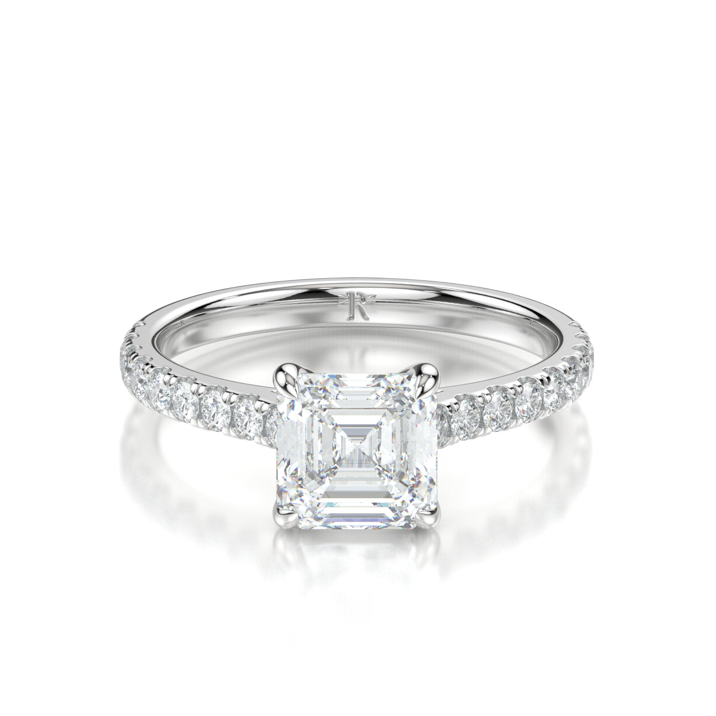 Valerie White Gold Asscher Front