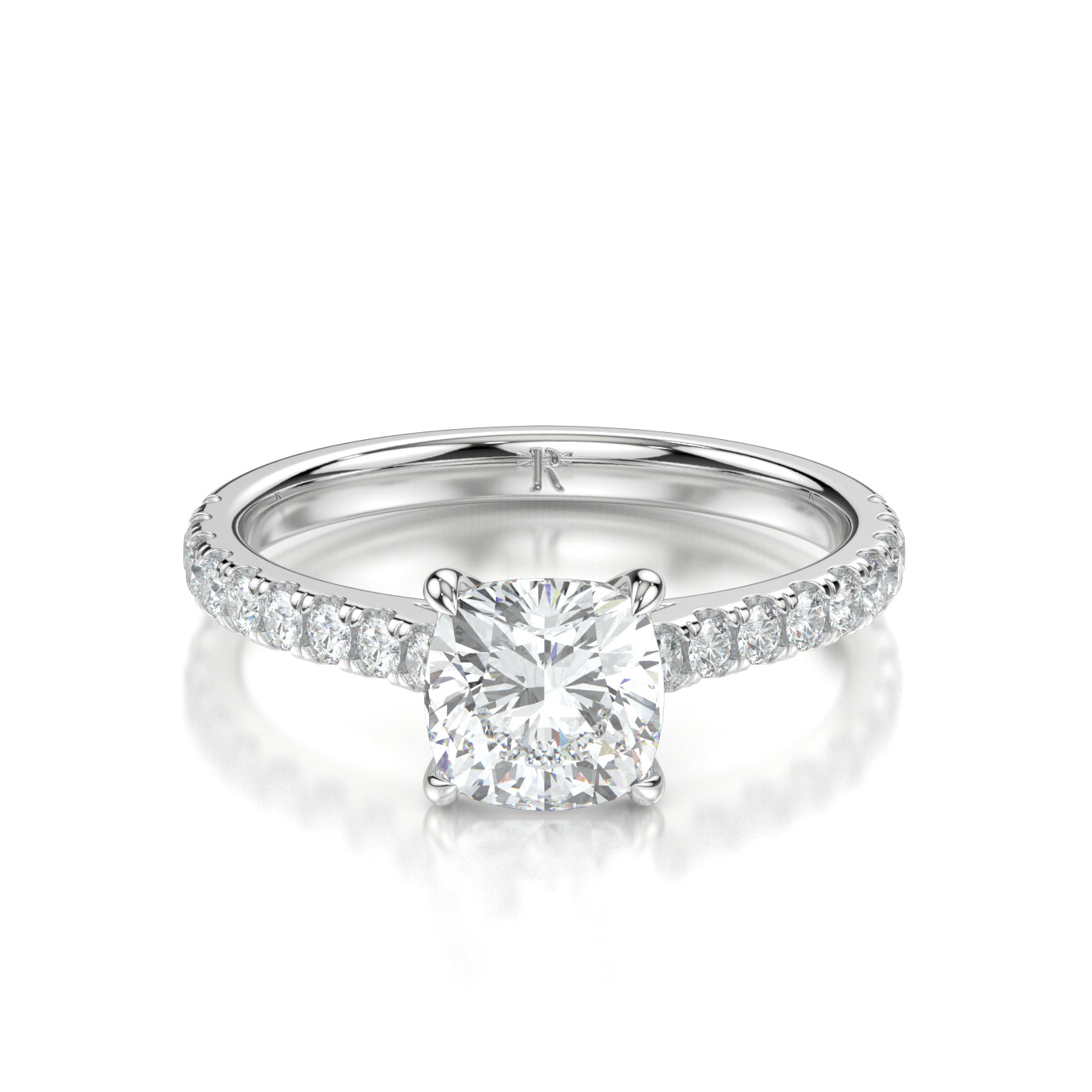 Valerie White Gold Cushion Front