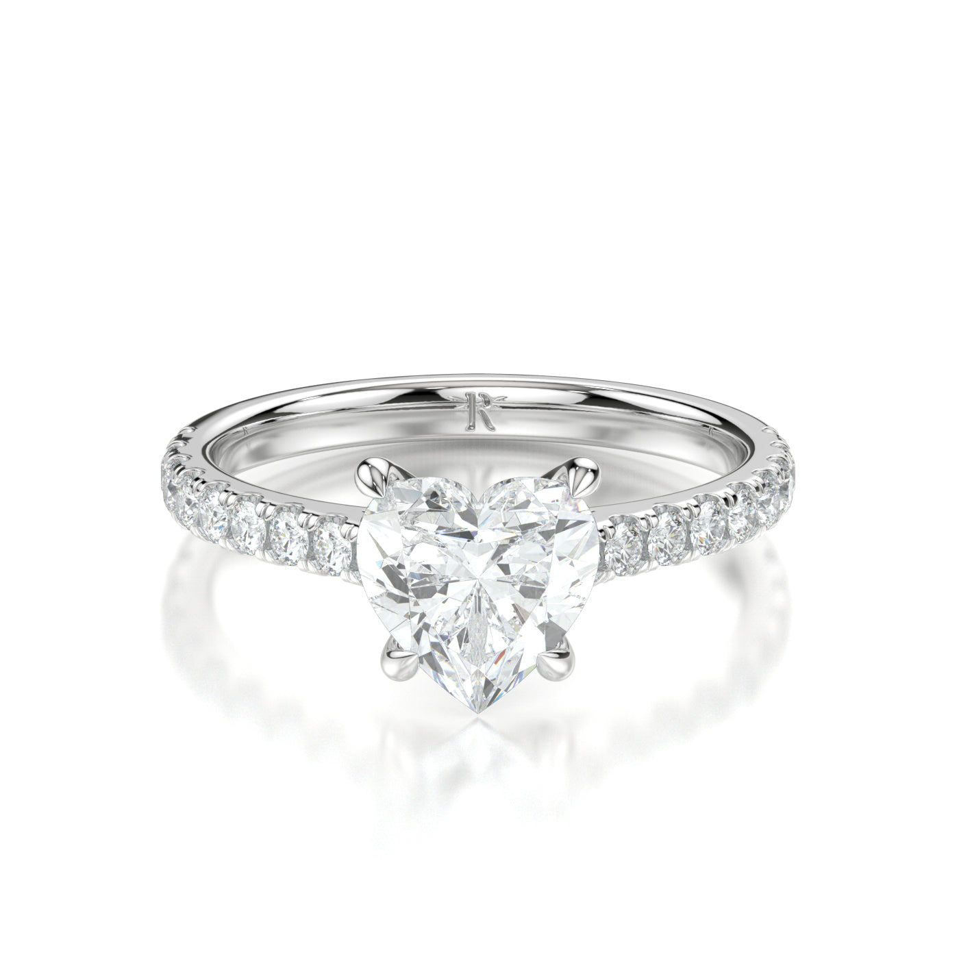 Valerie White Gold Heart Front
