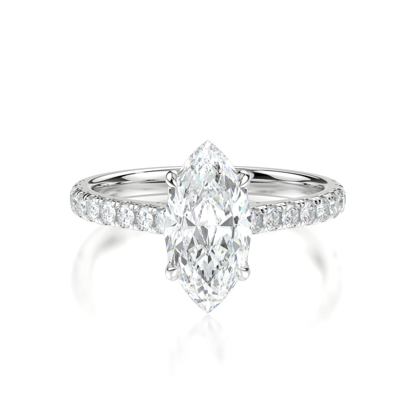 Valerie White Gold Marquise Front