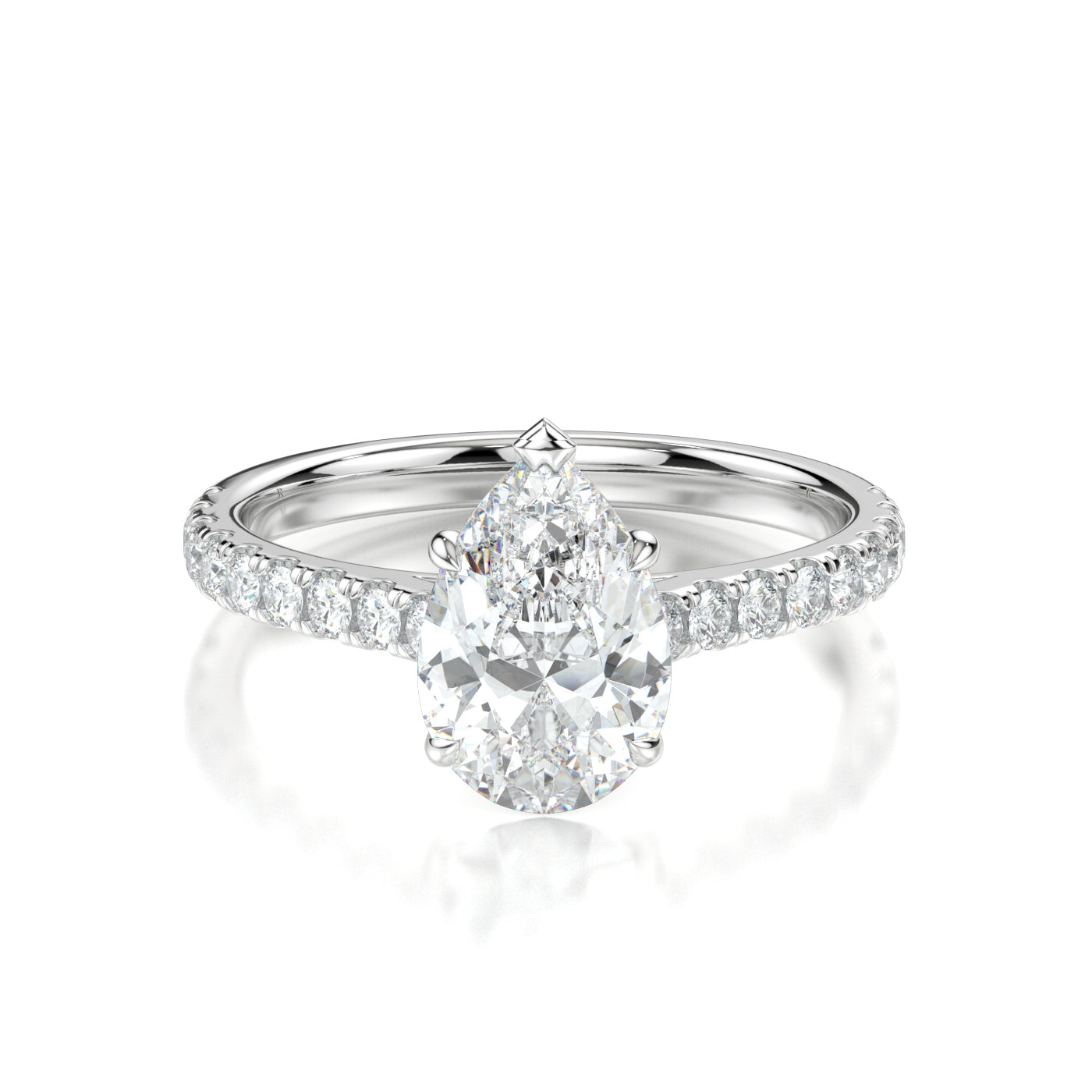 Valerie White Gold Pear Front