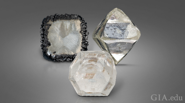 Three crystal specimens
