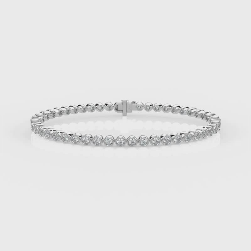 Load and play video in Gallery viewer, 2ct Rub over Bracelet WG Round Video
